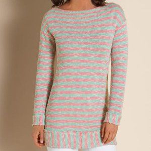Soft Surroundings Striped Mariana Pullover Nautical Sweater-Large